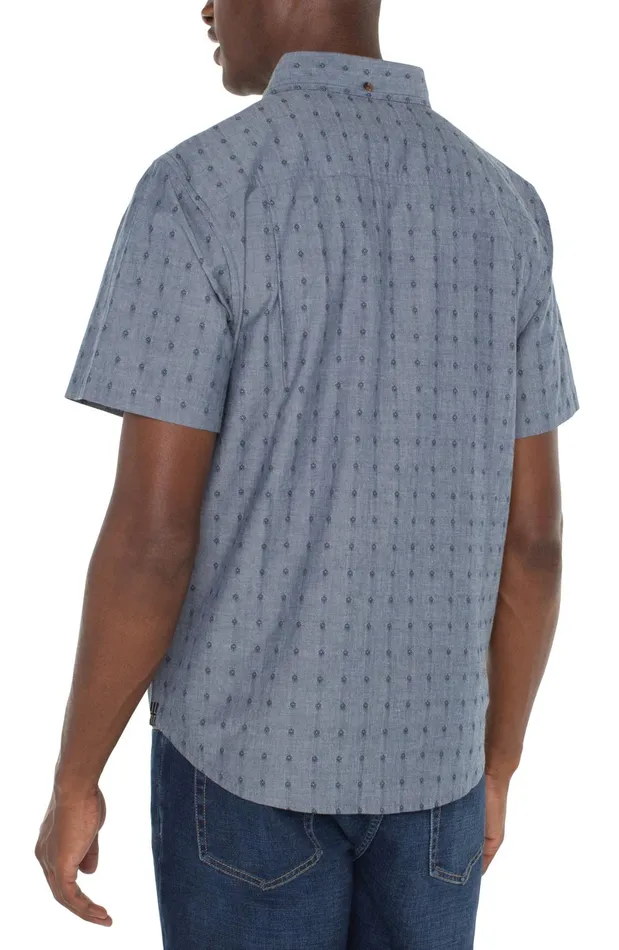 Mens Liverpool Los Angeles Shirts BUTTON UP SHORT SLEEVE SHIRT Chambray Dobby