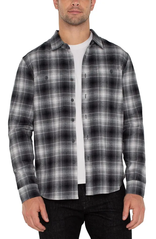 Mens Liverpool Los Angeles Shirts LONG SLEEVE BUTTON UP SHIRT Grey Off White Black Mens Liverpool Los Angeles Shirts LONG SLEEVE BUTTON UP SHIRT Grey Off White Black