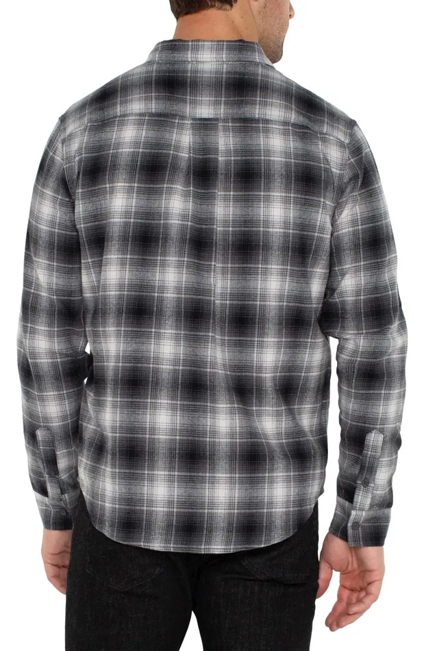 Mens Liverpool Los Angeles Shirts LONG SLEEVE BUTTON UP SHIRT Grey Off White Black