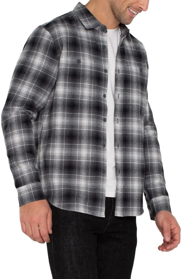 Mens Liverpool Los Angeles Shirts LONG SLEEVE BUTTON UP SHIRT Grey Off White Black