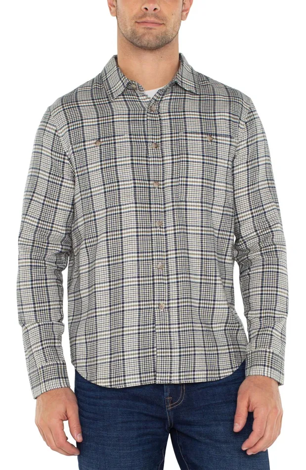 Mens Liverpool Los Angeles Shirts LONG SLEEVE BUTTON UP SHIRT Ivory Navy Olive Mens Liverpool Los Angeles Shirts LONG SLEEVE BUTTON UP SHIRT Ivory Navy Olive