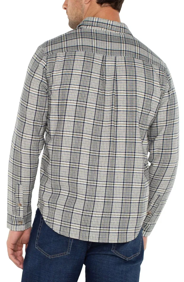 Mens Liverpool Los Angeles Shirts LONG SLEEVE BUTTON UP SHIRT Ivory Navy Olive