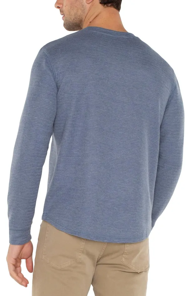 Mens Liverpool Los Angeles Shirts LONG SLEEVE CREW NECK Heather Blue