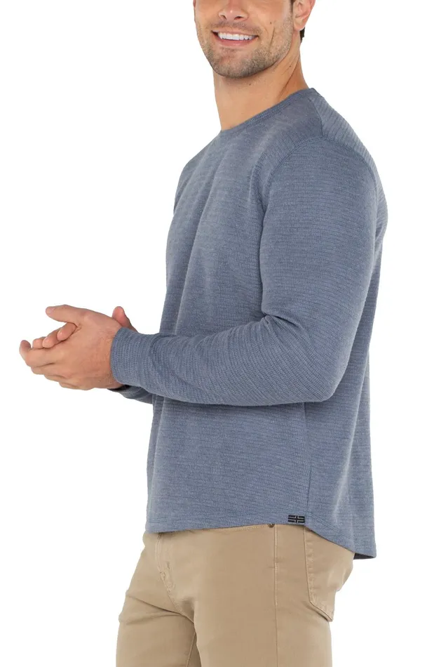 Mens Liverpool Los Angeles Shirts LONG SLEEVE CREW NECK Heather Blue
