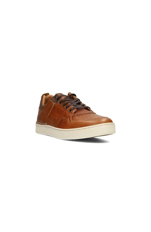 Mens Liverpool Los Angeles Sneakers LAUNCH TEXTURED LEATHER SNEAKER Cognac