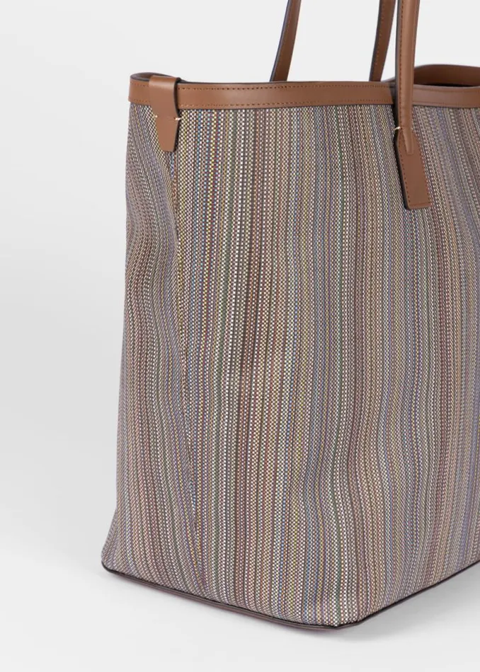 Mens Paul Smith Bags 039Signature Stripe039 Coated Canvas Tote Bag Mens Paul Smith Bags 039Signature Stripe039 Coated Canvas Tote Bag