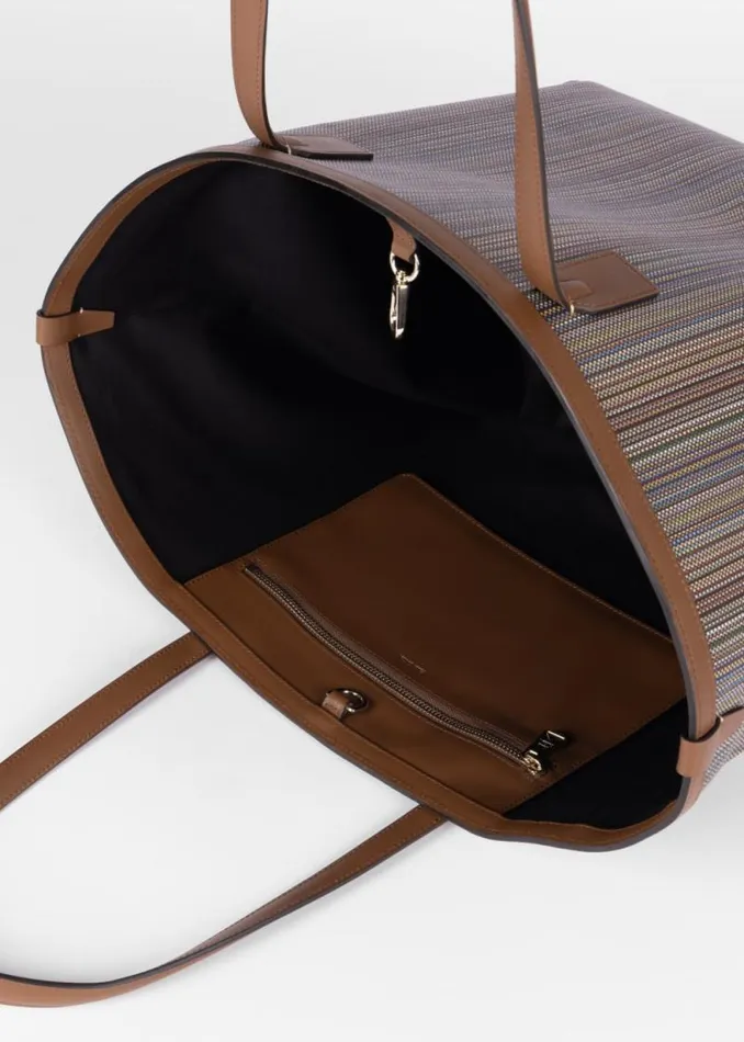 Mens Paul Smith Bags 039Signature Stripe039 Coated Canvas Tote Bag Mens Paul Smith Bags 039Signature Stripe039 Coated Canvas Tote Bag