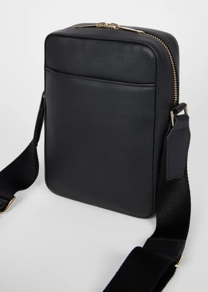 Mens Paul Smith Bags Black 039Signature Stripe039 Leather Flight Bag