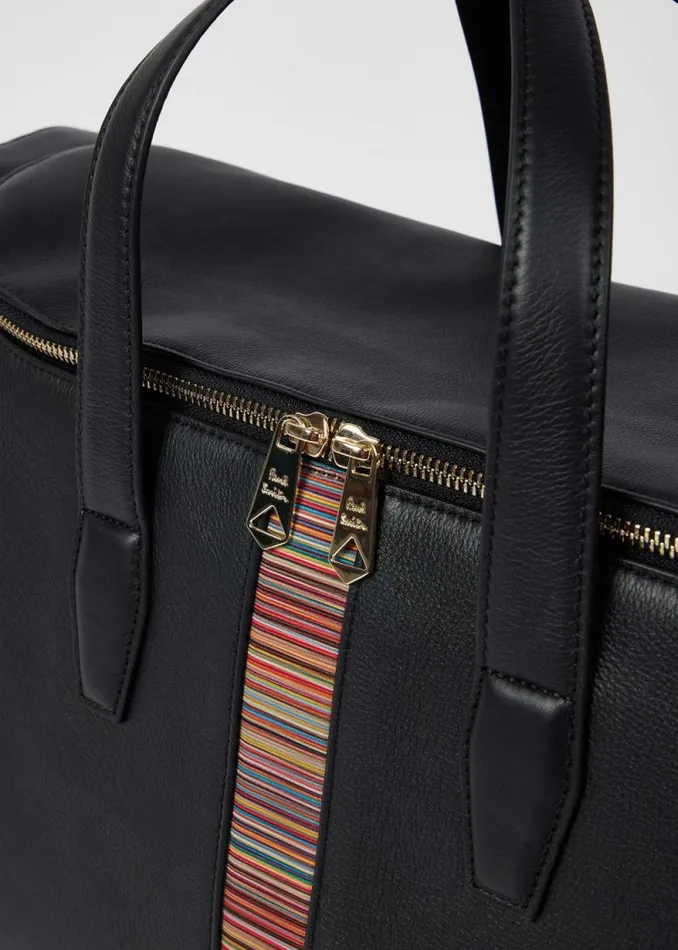 Mens Paul Smith Bags Black Leather 039Signature Stripe039 Holdall Bag