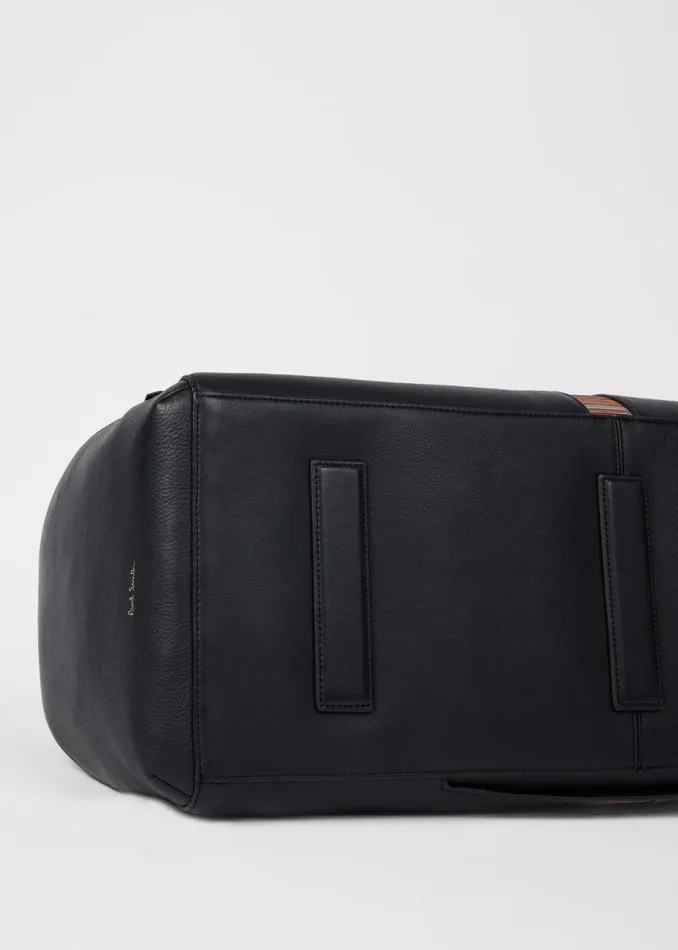 Mens Paul Smith Bags Black Leather 039Signature Stripe039 Holdall Bag