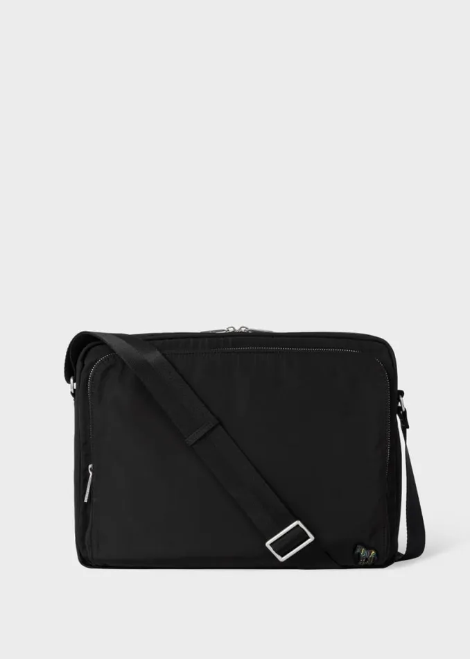Mens Paul Smith Bags Black Recycled Polyester Zebra Messenger Bag