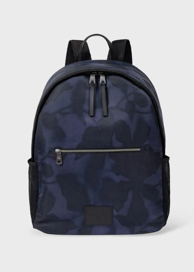 Mens Paul Smith Bags Blue 039Photogram Leaves039 Backpack