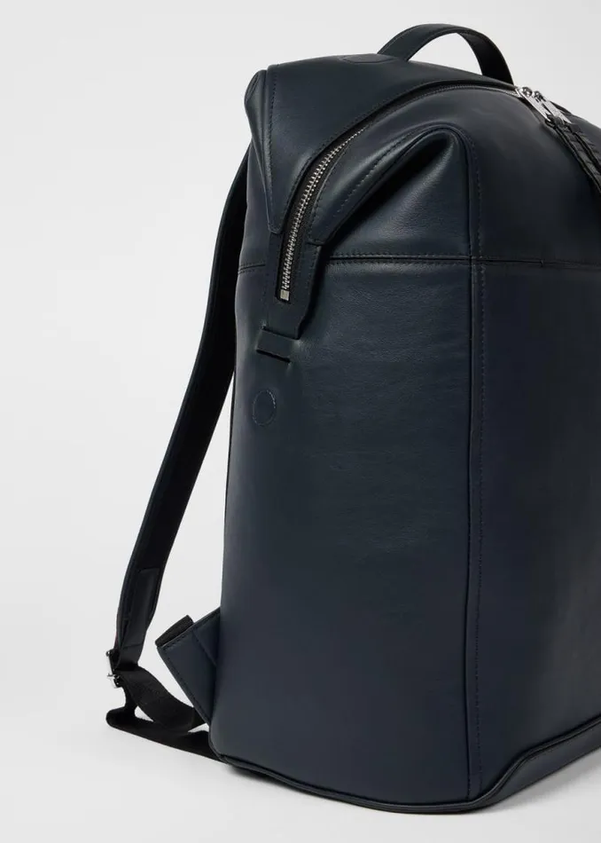 Mens Paul Smith Bags Dark Blue Leather 039Signature Stripe039 Trim Backpack Mens Paul Smith Bags Dark Blue Leather 039Signature Stripe039 Trim Backpack