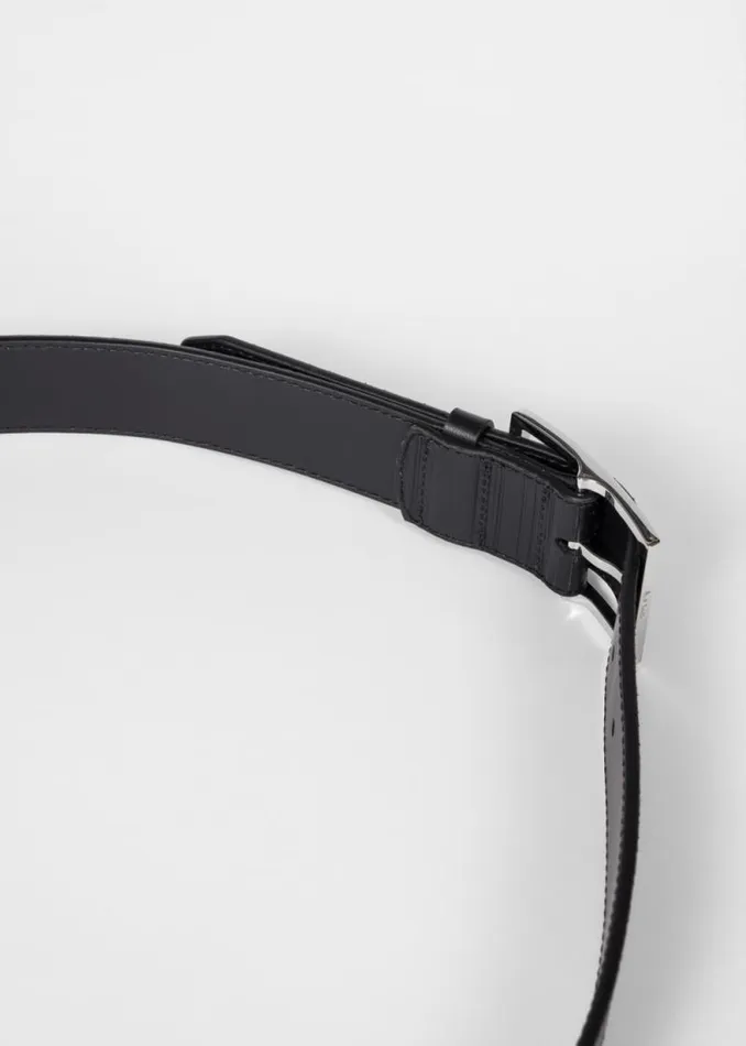 Mens Paul Smith Belts Black 039Shadow Stripe039 Leather Belt Mens Paul Smith Belts Black 039Shadow Stripe039 Leather Belt