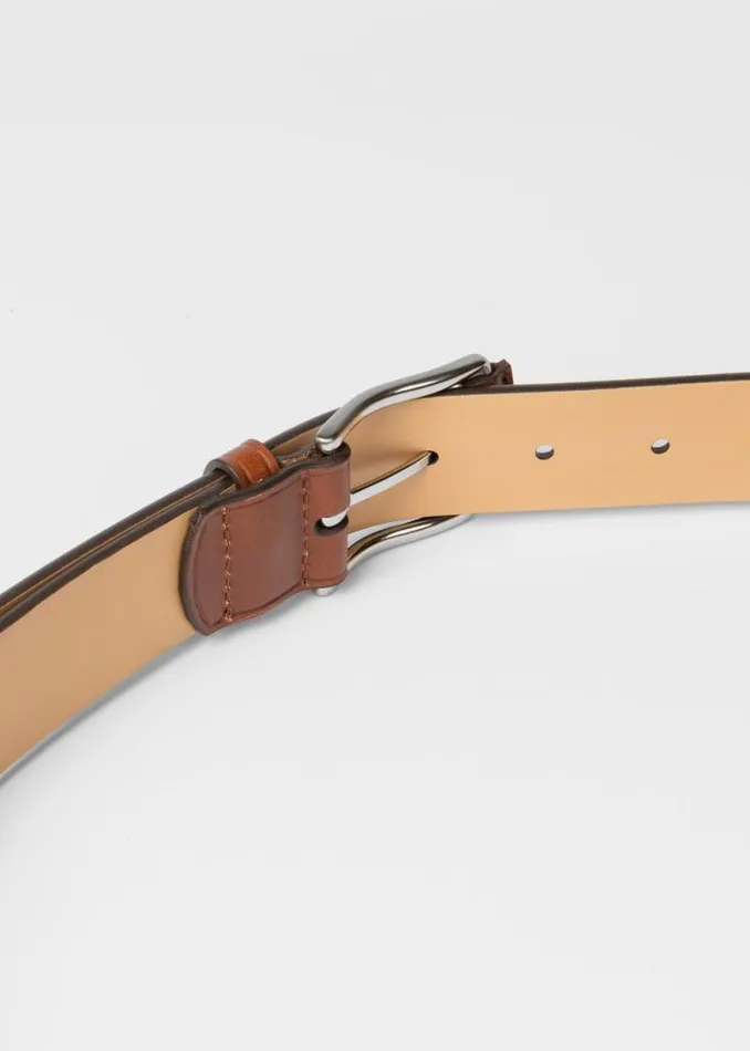 Mens Paul Smith Belts Brown Leather Signature Stripe Weave Belt Mens Paul Smith Belts Brown Leather Signature Stripe Weave Belt