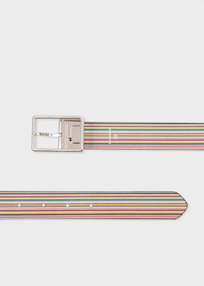 Mens Paul Smith Belts Leather 039Signature Stripe039 Reversible CutToFit Belt Mens Paul Smith Belts Leather 039Signature Stripe039 Reversible CutToFit Belt