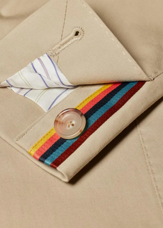 Mens Paul Smith Blazers Beige StretchCotton Twill ThreeButton Blazer Mens Paul Smith Blazers Beige StretchCotton Twill ThreeButton Blazer