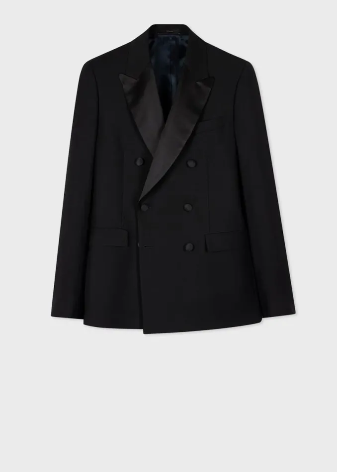 Mens Paul Smith Blazers Black WoolMohair DoubleBreasted Evening Blazer Mens Paul Smith Blazers Black WoolMohair DoubleBreasted Evening Blazer