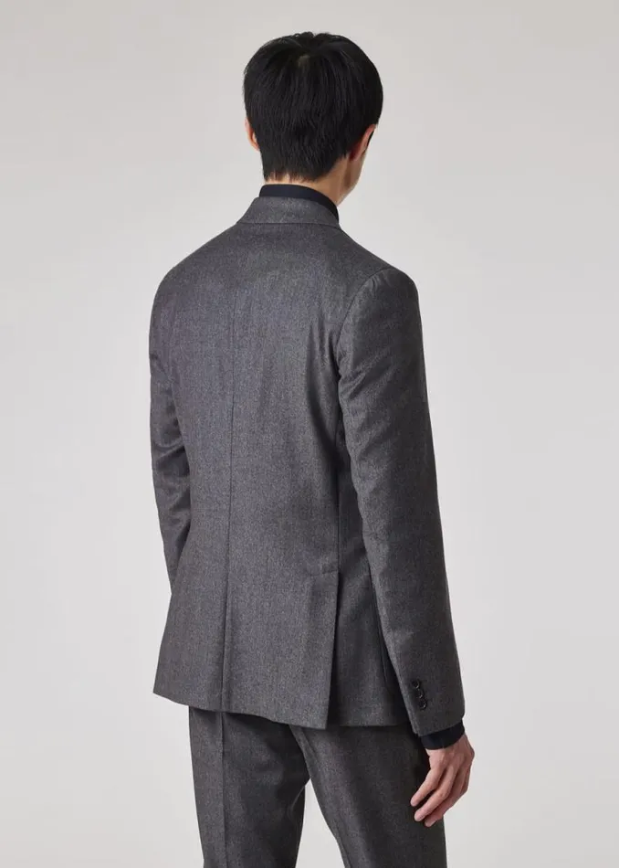 Mens Paul Smith Blazers Charcoal Grey Overdyed WoolCashmere Flannel DoubleBreasted Blazer Mens Paul Smith Blazers Charcoal Grey Overdyed WoolCashmere Flannel DoubleBreasted Blazer