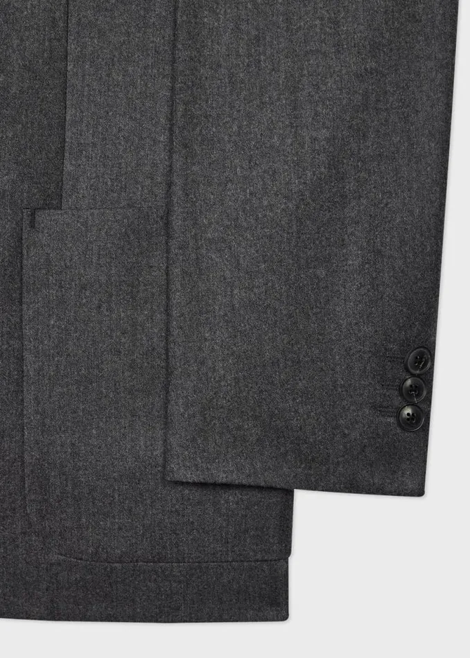 Mens Paul Smith Blazers Charcoal Grey Overdyed WoolCashmere Flannel DoubleBreasted Blazer Mens Paul Smith Blazers Charcoal Grey Overdyed WoolCashmere Flannel DoubleBreasted Blazer