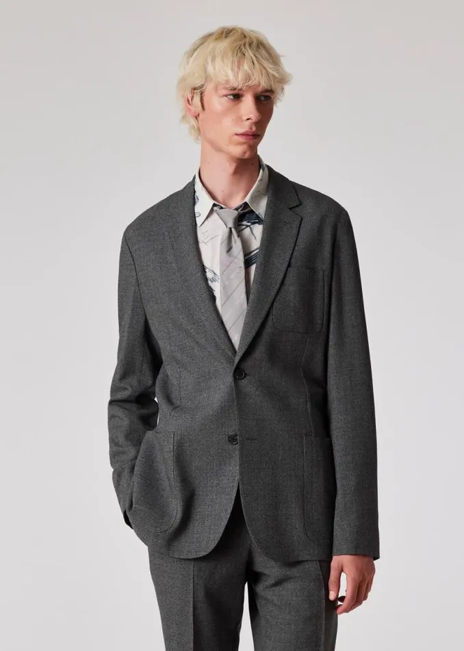 Mens Paul Smith Blazers Grey Wool Unlined PatchPocket Blazer