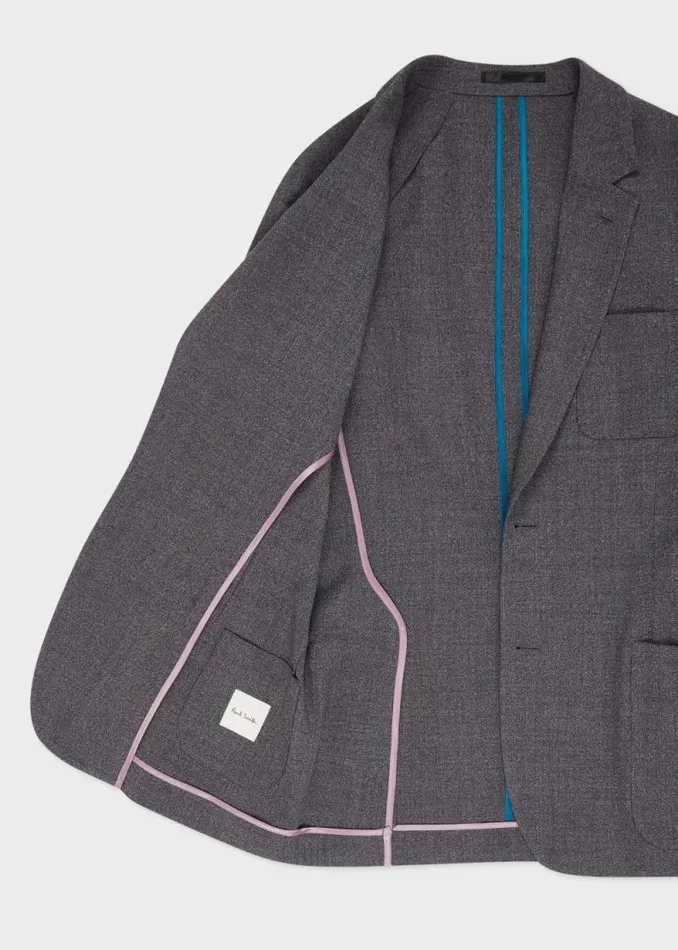 Mens Paul Smith Blazers Grey Wool Unlined PatchPocket Blazer Mens Paul Smith Blazers Grey Wool Unlined PatchPocket Blazer