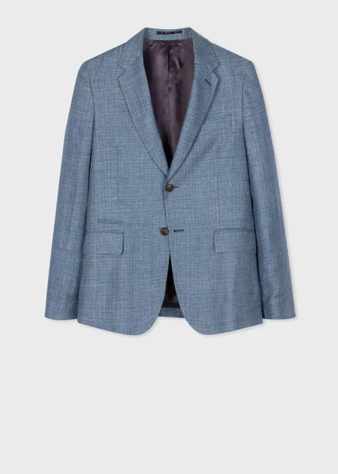 Mens Paul Smith Blazers Light Blue WoolLinen Blazer