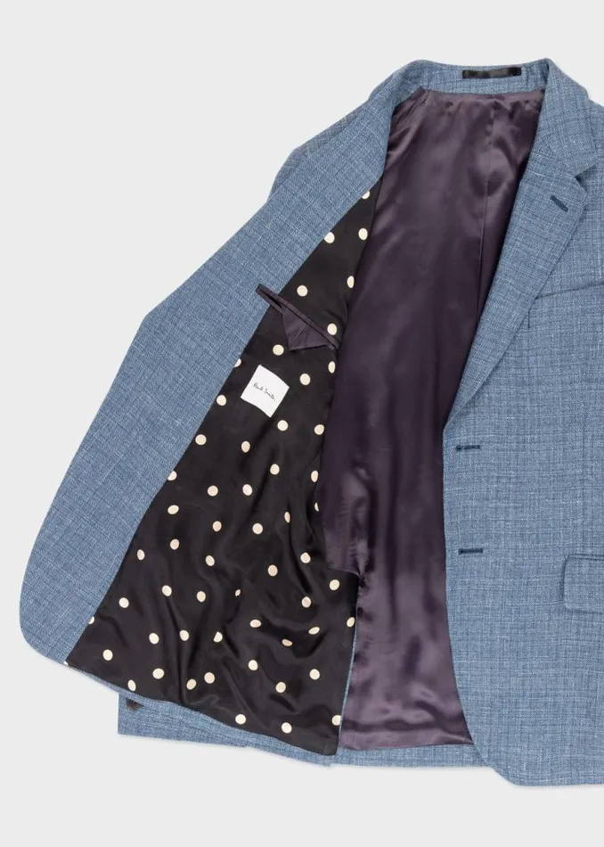 Mens Paul Smith Blazers Light Blue WoolLinen Blazer Mens Paul Smith Blazers Light Blue WoolLinen Blazer