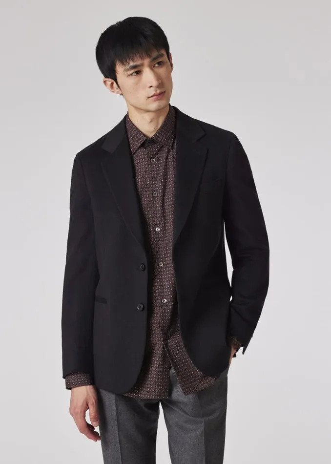 Mens Paul Smith Blazers Navy Cashmere BuggyLined Blazer