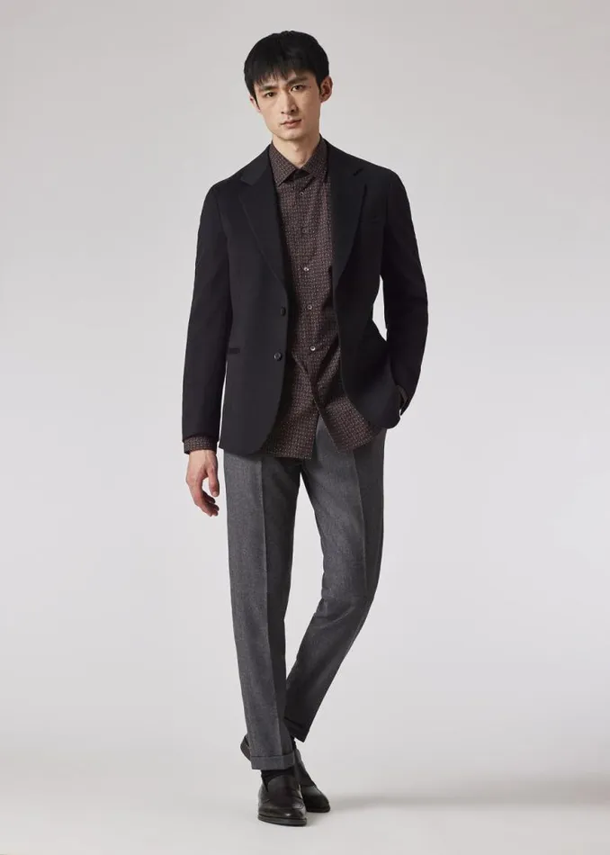 Mens Paul Smith Blazers Navy Cashmere BuggyLined Blazer