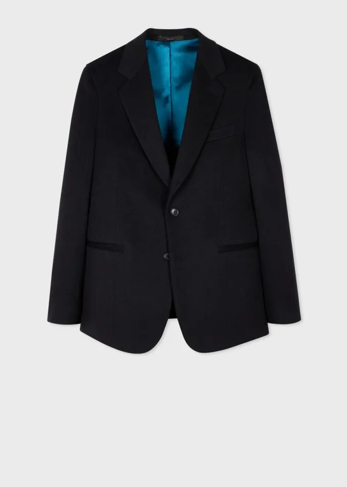 Mens Paul Smith Blazers Navy Cashmere BuggyLined Blazer