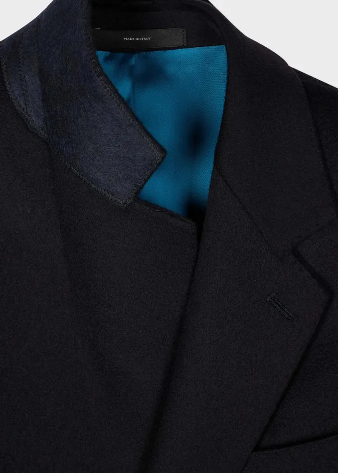 Mens Paul Smith Blazers Navy Cashmere BuggyLined Blazer