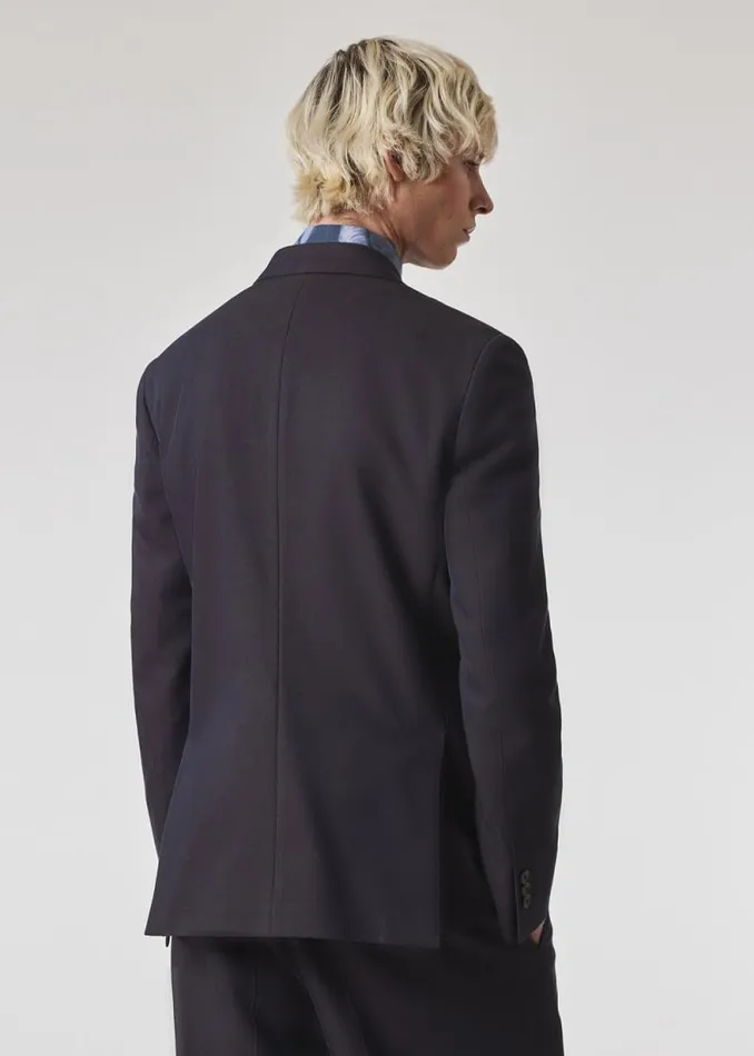 Mens Paul Smith Blazers Navy Cotton And WoolBlend Twill DoubleBreasted Blazer Mens Paul Smith Blazers Navy Cotton And WoolBlend Twill DoubleBreasted Blazer
