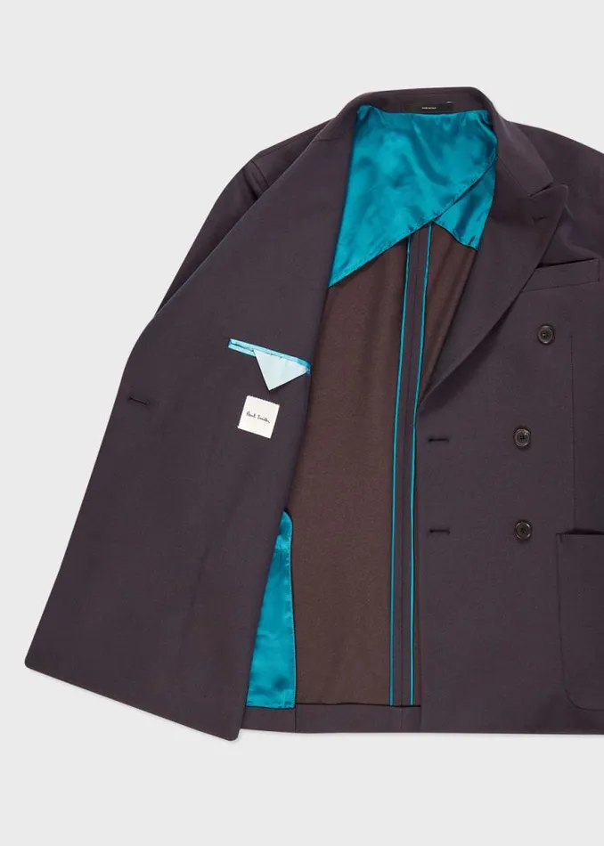 Mens Paul Smith Blazers Navy Cotton And WoolBlend Twill DoubleBreasted Blazer Mens Paul Smith Blazers Navy Cotton And WoolBlend Twill DoubleBreasted Blazer