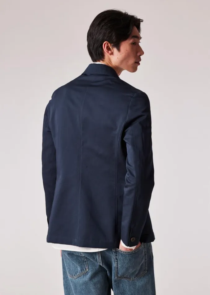 Mens Paul Smith Blazers Navy CottonLinen Four Pocket Blazer Mens Paul Smith Blazers Navy CottonLinen Four Pocket Blazer