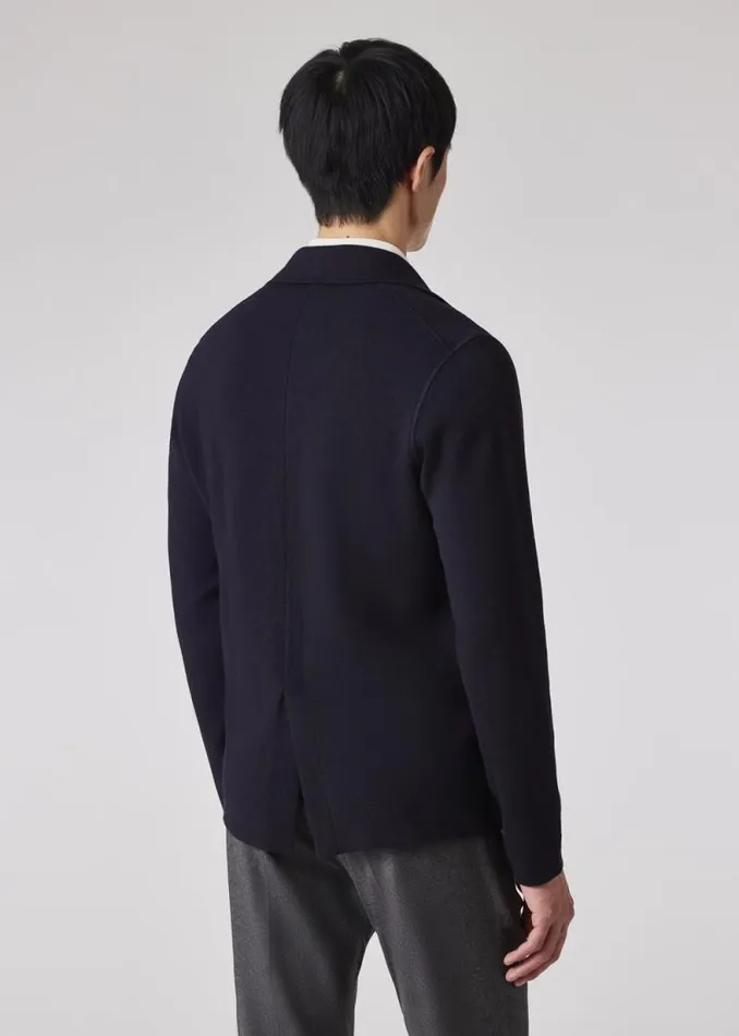 Mens Paul Smith Blazers Navy Knitted Wool Cardigan Blazer