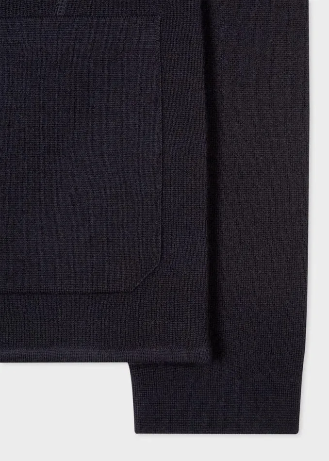 Mens Paul Smith Blazers Navy Knitted Wool Cardigan Blazer