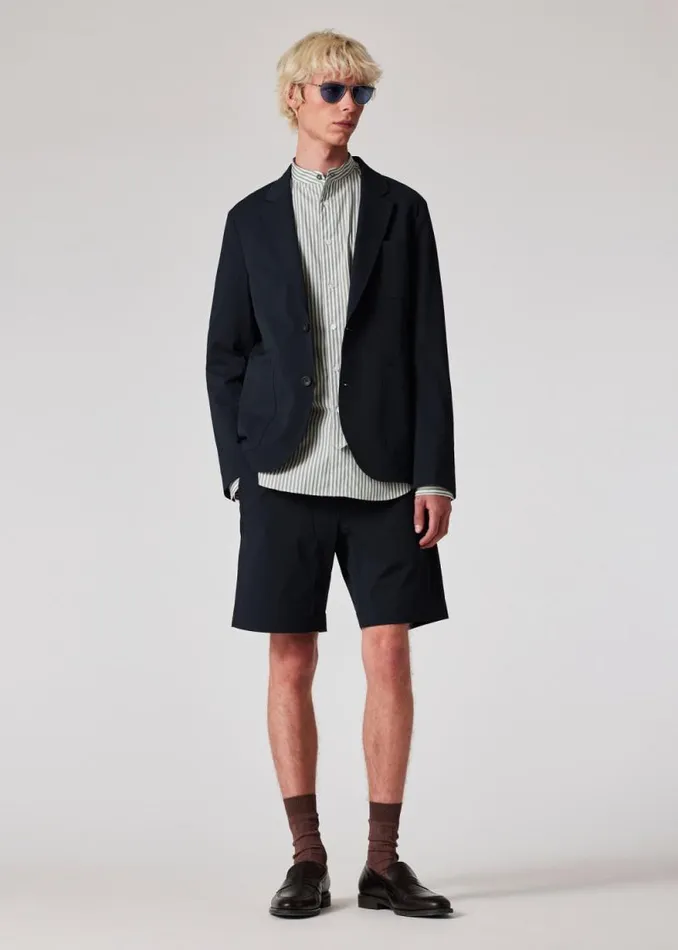 Mens Paul Smith Blazers Navy Seersucker Unlined PatchPocket Blazer Mens Paul Smith Blazers Navy Seersucker Unlined PatchPocket Blazer