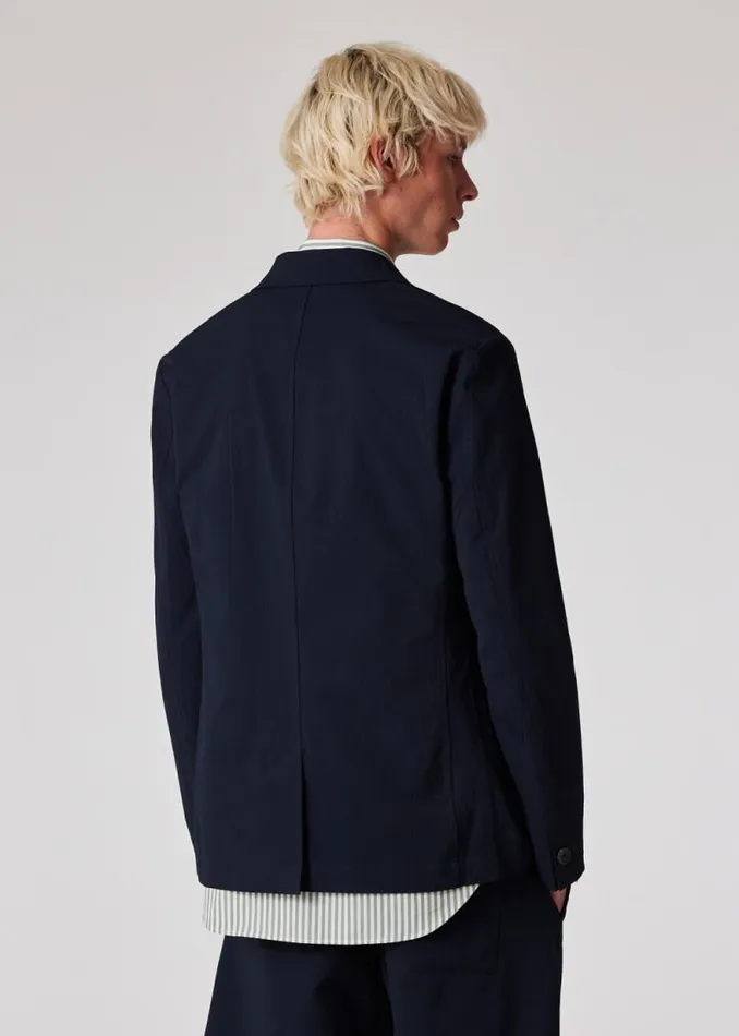 Mens Paul Smith Blazers Navy Seersucker Unlined PatchPocket Blazer Mens Paul Smith Blazers Navy Seersucker Unlined PatchPocket Blazer