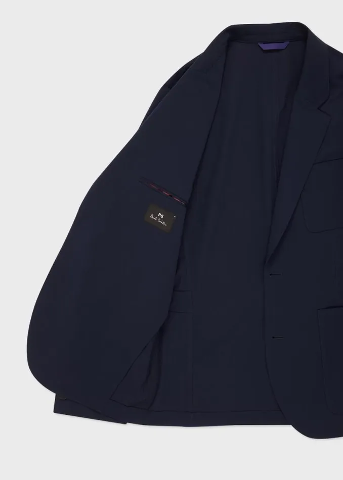 Mens Paul Smith Blazers Navy Seersucker Unlined PatchPocket Blazer Mens Paul Smith Blazers Navy Seersucker Unlined PatchPocket Blazer