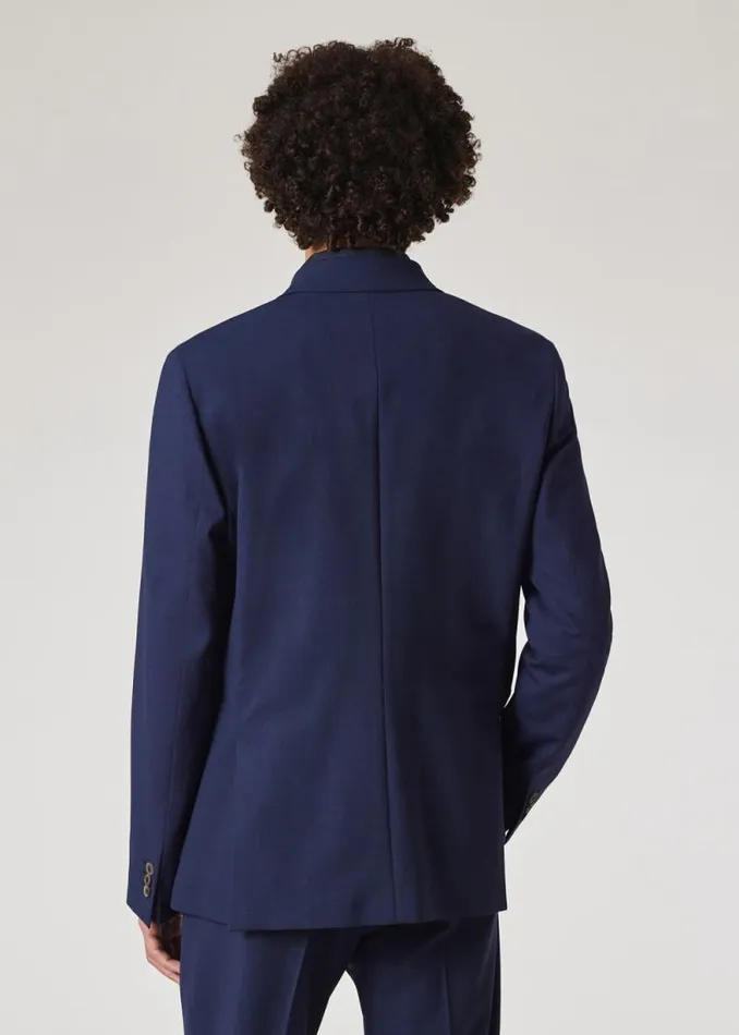 Mens Paul Smith Blazers Royal Blue Overdye Marl StretchWool DoubleBreasted Blazer Mens Paul Smith Blazers Royal Blue Overdye Marl StretchWool DoubleBreasted Blazer