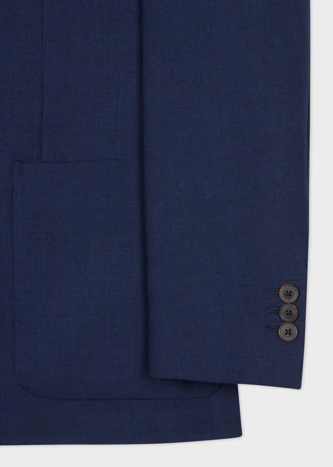 Mens Paul Smith Blazers Royal Blue Overdye Marl StretchWool DoubleBreasted Blazer Mens Paul Smith Blazers Royal Blue Overdye Marl StretchWool DoubleBreasted Blazer