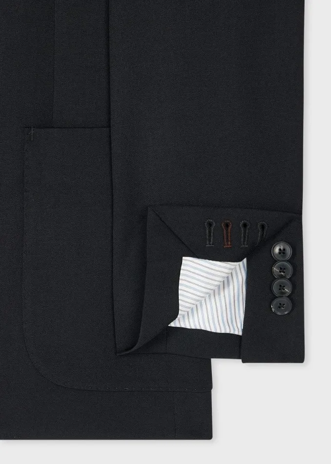 Mens Paul Smith Blazers SlimFit Black Wool Gabardine ThreeButton Blazer Mens Paul Smith Blazers SlimFit Black Wool Gabardine ThreeButton Blazer