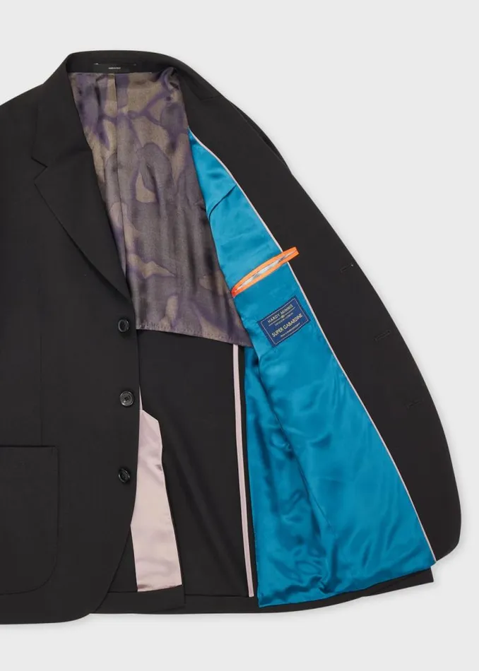 Mens Paul Smith Blazers SlimFit Black Wool Gabardine ThreeButton Blazer Mens Paul Smith Blazers SlimFit Black Wool Gabardine ThreeButton Blazer