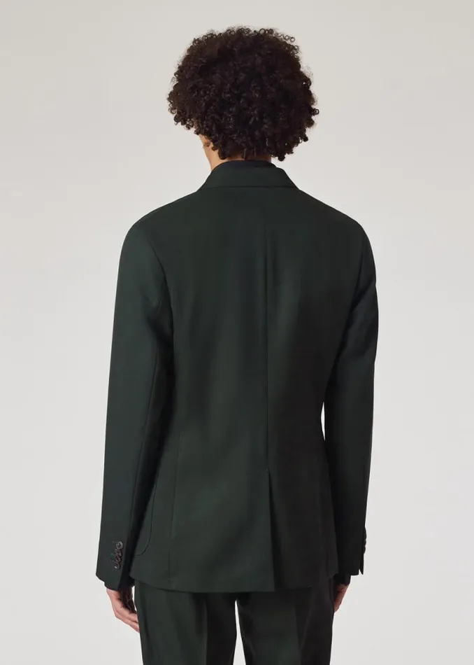 Mens Paul Smith Blazers SlimFit Forest Green Wool Gabardine ThreeButton Blazer Mens Paul Smith Blazers SlimFit Forest Green Wool Gabardine ThreeButton Blazer
