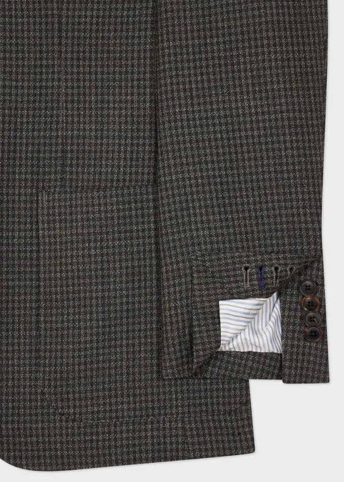 Mens Paul Smith Blazers SlimFit Green Gingham Check StretchWool ThreeButton Blazer Mens Paul Smith Blazers SlimFit Green Gingham Check StretchWool ThreeButton Blazer