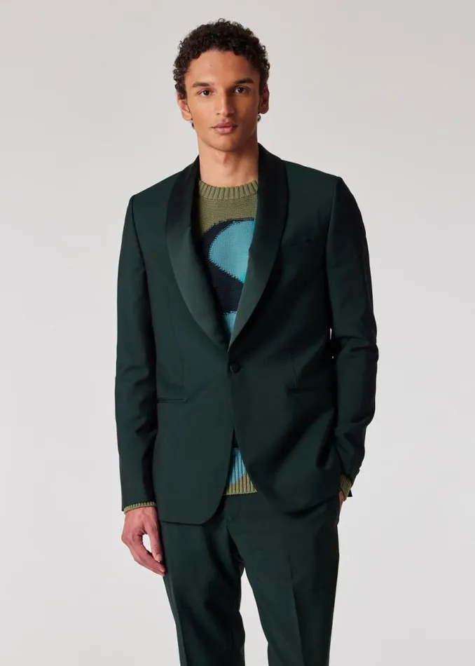 Mens Paul Smith Blazers TailoredFit Dark Green WoolMohair Evening Blazer