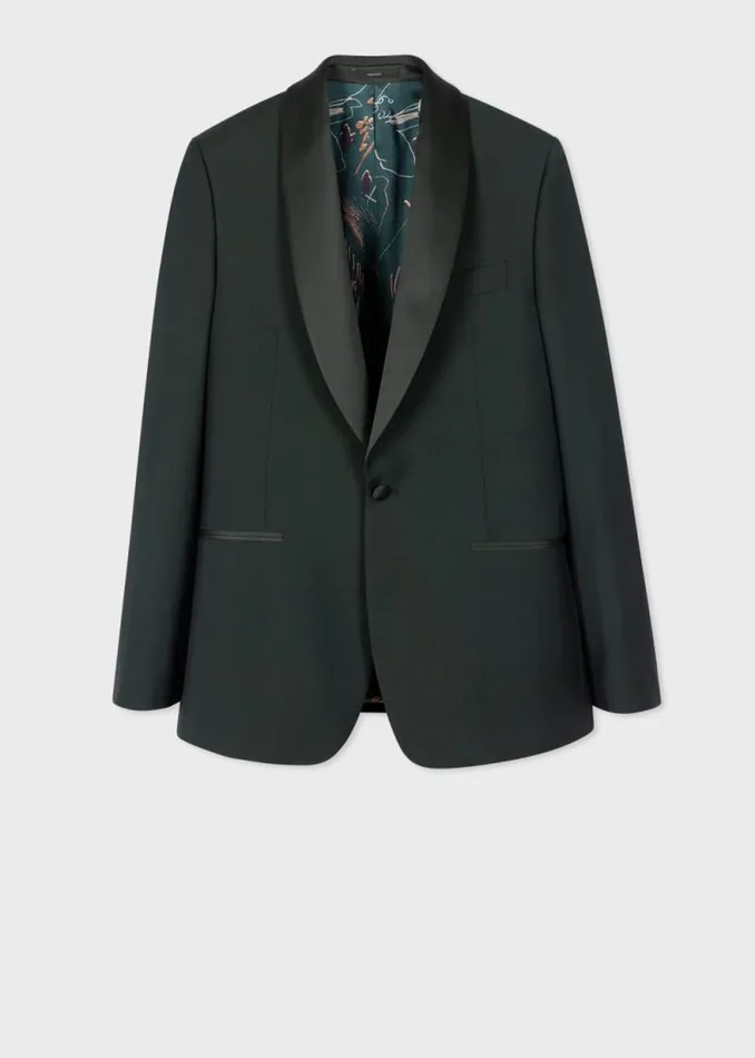 Mens Paul Smith Blazers TailoredFit Dark Green WoolMohair Evening Blazer