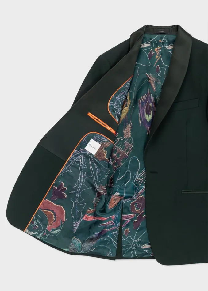 Mens Paul Smith Blazers TailoredFit Dark Green WoolMohair Evening Blazer
