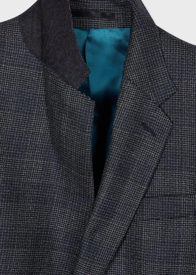 Mens Paul Smith Blazers TailoredFit Navy Gingham Check Natural Stretch Wool Blazer Mens Paul Smith Blazers TailoredFit Navy Gingham Check Natural Stretch Wool Blazer